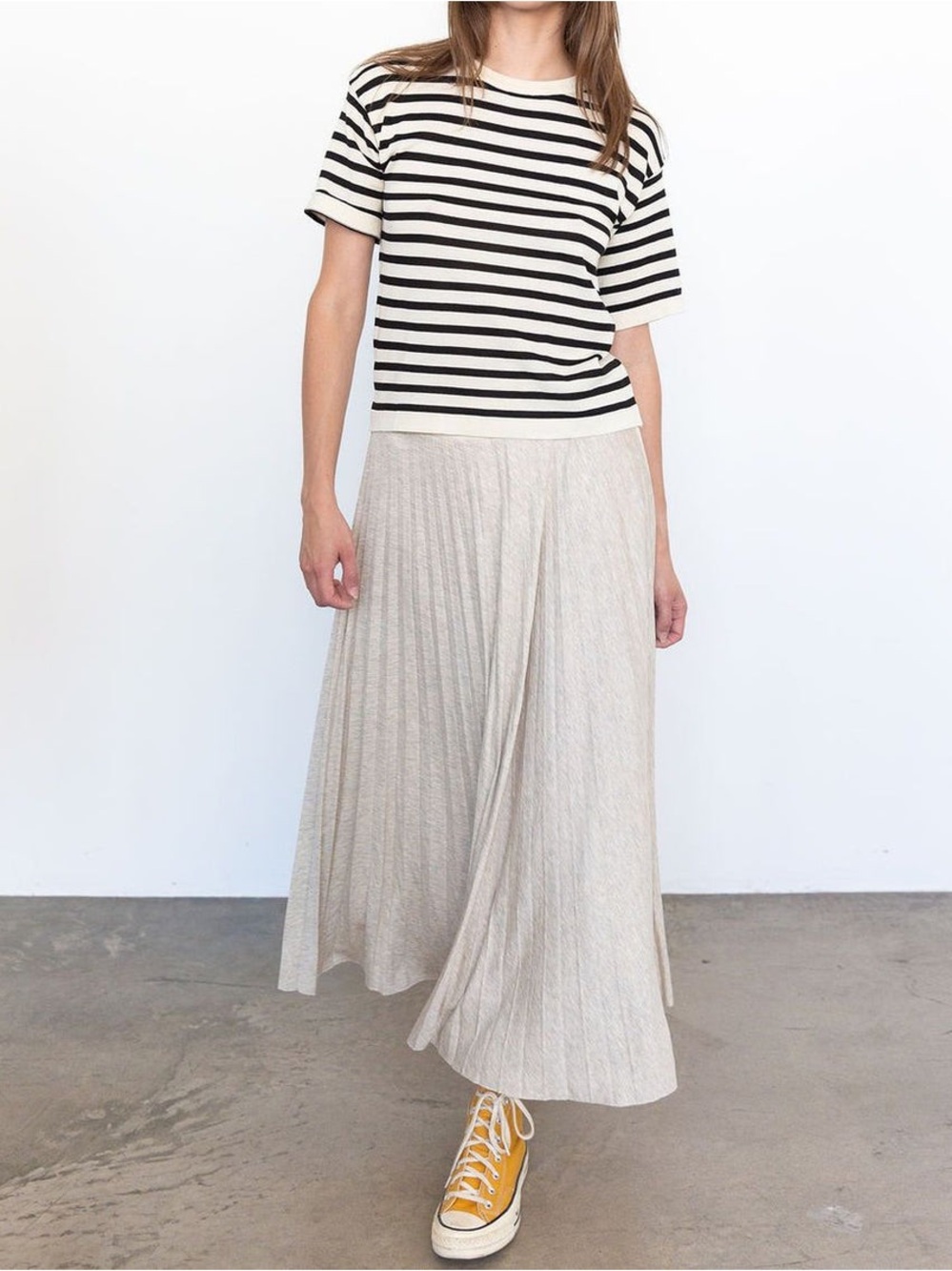 Loyd Ford Della Jersey Gray Maxi Skirt Flowy Elastic Waist Size 0